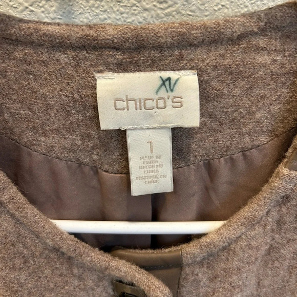 Chicos wool jacket coquette elevated basics SZ 1 - Picture 3 of 5